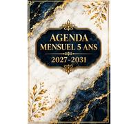 Agenda Mensuel 2027-2031: Une Vue Claire sur l'Avenir | Planificateur 5 ans | 60 Mois | de Janvier 2027-Décembre 2031 | 1 mois sur 2 pages | Organisateur Français | Petit Format A5 | 155 Pages.