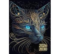 Agenda Mensuel 5 ans 2026-2030: Planificateur de 60 Mois | de Janvier 2026-Décembre 2030 | 1 mois sur 2 pages | Organisateur Chat Français | Grand Format A4 | 155 Pages.