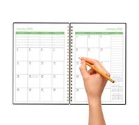 Agenda mensuel à spirales de 36 mois de 2026 à 2028, carnet de planification à onglets pour le travail, les horaires d'affaires, les notes, les études, la productivité, l'agenda de gestion, le bureau