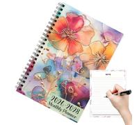 Agenda mensuel - Format A5 - 21 x 14 cm - Couverture souple en papier - Calendrier mensuel 2026-2028 avec listes de choses à faire, pages d'agenda - Planificateur d'études et de travail pour étudiants