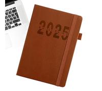 Agenda mensuel, planificateur - Bloc-notes du journal du calendrier 2025 | Carnet de notes avec couverture en cuir PU pour voyage, voyage d'affaires, maison, école, espace de travail
