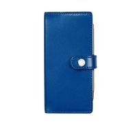Agenda Moderne - Agenda - 2026 - INT 851 - MINI SEM - Semainier Horizontal - Multilingue - Glossy - Bleu - 12 mois de janv à déc. - 6x14 cm - Croûte de cuir- tranche dorée - à pression