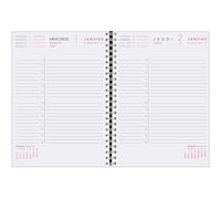 Agenda Moderne - Recharge Agenda - Spiralé - 2026 - INTAB1J - 1JOUR/PAGE / 2 semestres - Journalier - Multilingue - 12 mois de janv à déc. - 15x21 cm - tranche dorée