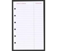 Agenda Moderne - Recharge Organiseur tranche dorée - FEUILLES ADRESSE 0914 - 8,7x13,6 cm