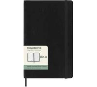 Moleskine Weekly Planner 2025-2026, Agenda Hebdomadaire 18 Mois avec Espace pour Notes, Couverture Souple et Fermeture Élastique, Format XL 19 x 25 cm, Couleur Noire