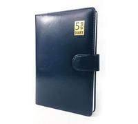 Agenda non daté 5 ans aspect cuir A5 1 jour par page (bleu marine)