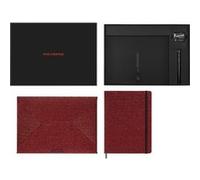 Moleskine Shine Sammlerbox Roter Undatierter Wochenkalender Umschlag Rot Kaweco Füllfederhalter Schwarz