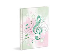 Agenda organisateur 2025 janvier-décembre 2025 couverture rigide, hebdomadaire, note de musique verte