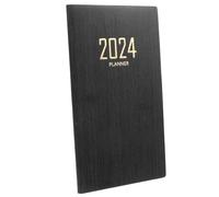 Agenda Organisateur A6 en Cuir Artificiel, Cahier de Notes Anglais | Papier Noir, pour Travail et Comptes, Petit Format Pratique, pour Filles et Bureau