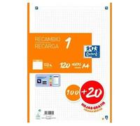 Agenda - Organiseur - Recharge Oxford - S8434023 - Lot De 13 Feuilles Quadrillées Classic Orange A4 120 Feuilles De Rechange