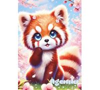 Agenda Panda Roux: Kawaii Fille Journalier UNE PAGE PAR JOUR avec coloriages | Format standard 12x17 | Enfant 7 ans, 8 ans, 9 ans 10 ans | Ecole ... 4eme | Lycée | Rose Bleu Anime Manga | Souple