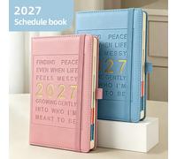 Agenda Planificateur Anglais 2027 avec Bande Élastique, Manuel de Gestion du Temps pour Bureau et Affaires, Lundi au Vendredi Une Page par Jour, W nd Deux Jours par Page, Fournitures Scolaires Pap