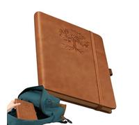 Agenda pointu - 16 x 24 cm - Agenda en cuir rétro, cahier à couverture rigide, bloc d'écriture | livre vintage pour école, travail, voyage, affaires, suivi et notes quotidiennes sans point