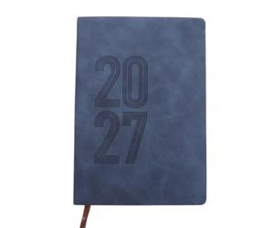 Agenda Quotidien 2027 Bleu en Papier, Notes Lisses pour Étudiants et Pros | Pages Datées Jour par Jour, Coins Arrondis, Format Léger, Adapté aux Plannings et Rendez-vous
