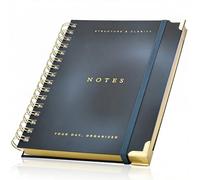 Agenda quotidien et carnet de notes esthétiques avec emploi du temps - Beau bloc-notes à spirale pour le travail/la maison pour organiser les tâches et les rendez-vous - Élégant livre de fournitures