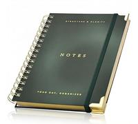 Agenda quotidien et carnet de notes esthétiques avec emploi du temps - Beau bloc-notes à spirale pour le travail/la maison pour organiser les tâches et les rendez-vous - Élégant livre de fournitures