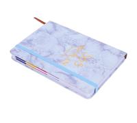 Agenda Quotidien Hebdomadaire et Mensuel en PU Bleu avec Élastique | Planification Mensuelle, Usage Quotidien et Carnet de Voyage, Style Élégant, pour Étudiants et Professionnels