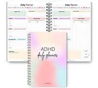 Agenda quotidien TDAH pour adultes neurodivergents - Planificateur quotidien de productivité et gestion des tâches pour rester organisé et concentré - A5 arc-en-ciel pastel