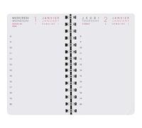 AGENDA S 13 1J/P 2SEM 0813 ML Recharge Tranche dorée - 8,5x13 cm - Journalier - 12 mois de janvier à décembre Blanc G