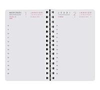 AGENDA S 13 1J/P 4TRIM 0813 ML Recharge Tranche dorée - 8,5x13 cm - Journalier - 12 mois de janvier à décembre Blanc G