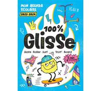 Agenda scolaire 2023-2024 -100% glisse - skate roller surf trott board - Atelier Cloro - 1 2 3 Soleil - broché - Agenda
