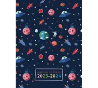 Agenda scolaire 2023-2024: Adapté pour les enfants DYS, lignes de couleurs avec fond coloré en alternance