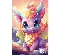 Agenda Scolaire 2023 2024 Dragon: Couverture Bébé Dragon Pastel , Organiseur Scolaire 11 Mois de (Septembre 2023/Juillet 2024) pour Étudiants Collège, Lycée - Planificateur Journalier 1 Jour Par Page