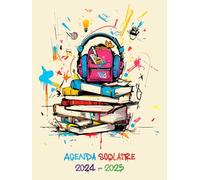 Agenda scolaire 2024-2025: Adapté pour les enfants DYS, lignes de couleurs avec fond coloré en alternance