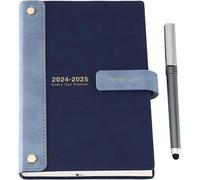 Agenda Scolaire 2024 2025 - Agenda 2024 À Juin 2025 - Agenda Mensuel Hebdomadaire Avec Stylo, Autocollants Et Poche Intérieure - Bleu 2024 À Juin 2025 - Format A5