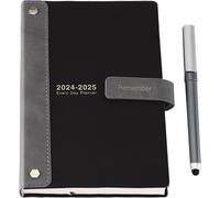 Agenda Scolaire 2024 2025 - Agenda 2024 À Juin 2025 - Agenda Semainier Mensuel Avec Stylo, Autocollants Et Poche Intérieure - Noir 2024, 7-2025, A5