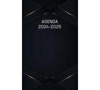 Agenda Scolaire 2024 2025: Journalier | cahier de texte , Planificateur Format A5 | Simple Noir Dorée