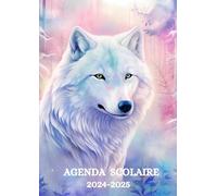 AGENDA SCOLAIRE 2024-2025 LOUP BLANC: Pour une année scolaire organisée | 207 pages; 2 jours par page