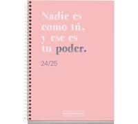 Agenda Scolaire 2024-2025, Septembre 24 À Juin 25, 117 X 174 Mm, Un Jour Par Page, Couverture En Carton Doublé, Agenda 2024/2025, Spirale Métallique Blanche, Espagnol Et Anglais, Écriture