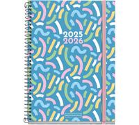 Agenda Scolaire 2025/2026, 10 Mois De Septembre À Juin, Dimensions 154 X 215 Mm, Vue Hebdomadaire, Spirale Métallique, Couverture En Carton Doublé, Fermeture Avec Élastique