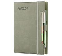 Agenda scolaire 2025-2026 A5, une page par jour, agenda quotidien 2025-2026, de juillet 2025 à juin 2026, 12 mois, couverture rigide, stylo, boucle pour stylo, autocollants, vert