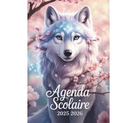 Agenda Scolaire 2025 2026 Animaux: Planificateur A5 - 2 jours par page - Pour fille et élèves du Primaire au Lycée - Loup