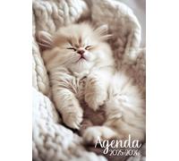 Agenda Scolaire 2025-2026: Chat | Journalier (une page par jour) | 12x17 cm | Format standard | Sept 2025 - juil 2026 | Primaire & collège | Fille | ... & animaux | Chaton mignon & kawaii | Français