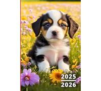 Agenda Scolaire 2025 2026 Chien: Chiot Mignon, 1 Jour par Page A5 Carnet Organiseur Journalier Étudiant Primaire Collège Lycée - Garçon et Fille