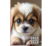 Agenda Scolaire 2025 2026 Chien: Chiot Mignon, 1 Jour par Page A5 Carnet Organiseur Journalier Étudiant Primaire Collège Lycée - Garçon et Fille