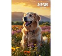 AGENDA SCOLAIRE 2025-2026: Chien Golden Retriever | Organisateur et Planificateur Journalier | 2 Jours Par Page | Garçon, Fille