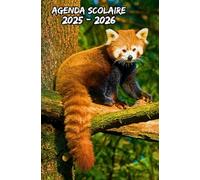 Agenda Scolaire 2025 2026: Couverture Panda Roux, Planificateur Semainier conçu pour les étudiants de tous âges (primaire, collège, lycée, université),De September à Juiillet ,Motif