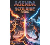 Agenda Scolaire 2025 2026 dinosaure: Planificateur A5 - 2 jours par page - Pour garcon et élèves du Lycée - Animaux