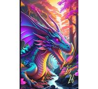 Agenda Scolaire 2025 2026 dragon: Soyez le maître incontesté de votre temps, atteignez vos objectifs académiques avec aisance grâce à notre ... Jour Par Page au format A5 simple et pratique