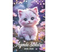 Agenda Scolaire 2025 2026 Fille: A5 Planificateur 2 jours par page , Primaire College francais , Joli Chat