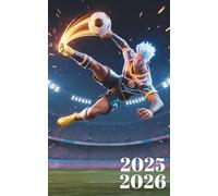 Agenda Scolaire 2025 2026 Foot: Planificateur 2 jours par page , Primaire College Lycee garcon , septembre à juillet