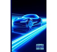 Agenda Scolaire 2025 2026 Garçon Voiture: Enfant Collège Lycée Étudiant Primaire A5 Journalier en Français Bleu