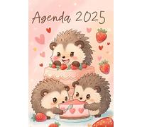 Agenda Scolaire: 2025 2026: Herisson Kawaii | Bi-journalier (deux jours par page) | | Format A5 | Sept 2025 - juil 2026 | Animaux mignons | Primaire & collège | Fille | En français