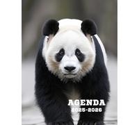 Agenda scolaire 2025-2026: Journalier, 1 page par jour, Format 17x22 cm, couverture souple , 284 pages sur papier crème 90gr/m², panda