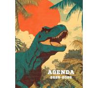 Agenda scolaire 2025-2026: Journalier, 1 page par jour, Format 17x22 cm, couverture souple , 284 pages sur papier crème 90gr/m², dinosaure