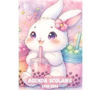 Agenda Scolaire 2025 2026: Kawaii Lapin Mignon | Journalier, une Page par Jour | Pour École Élémentaire, Collège, Lycée, Université, Étudiant | 170 pages | Couverture Souple | Pour fille